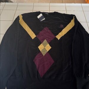 COMO Sport long sleeve pull over sweater black argyle TPCsummerlin (Vegas)XL 🐈‍⬛
